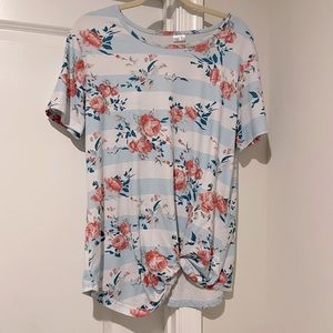 Striped floral top